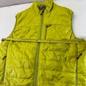 REI yellow green puffer vest mens XXL Recycled Polyester ski hike